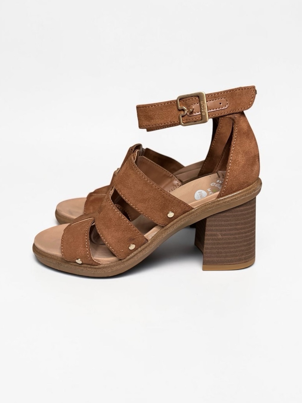 🌻Dr. Scholl's Eleanor Brown Gladiator Sandals Strappy Block Heel Size 6